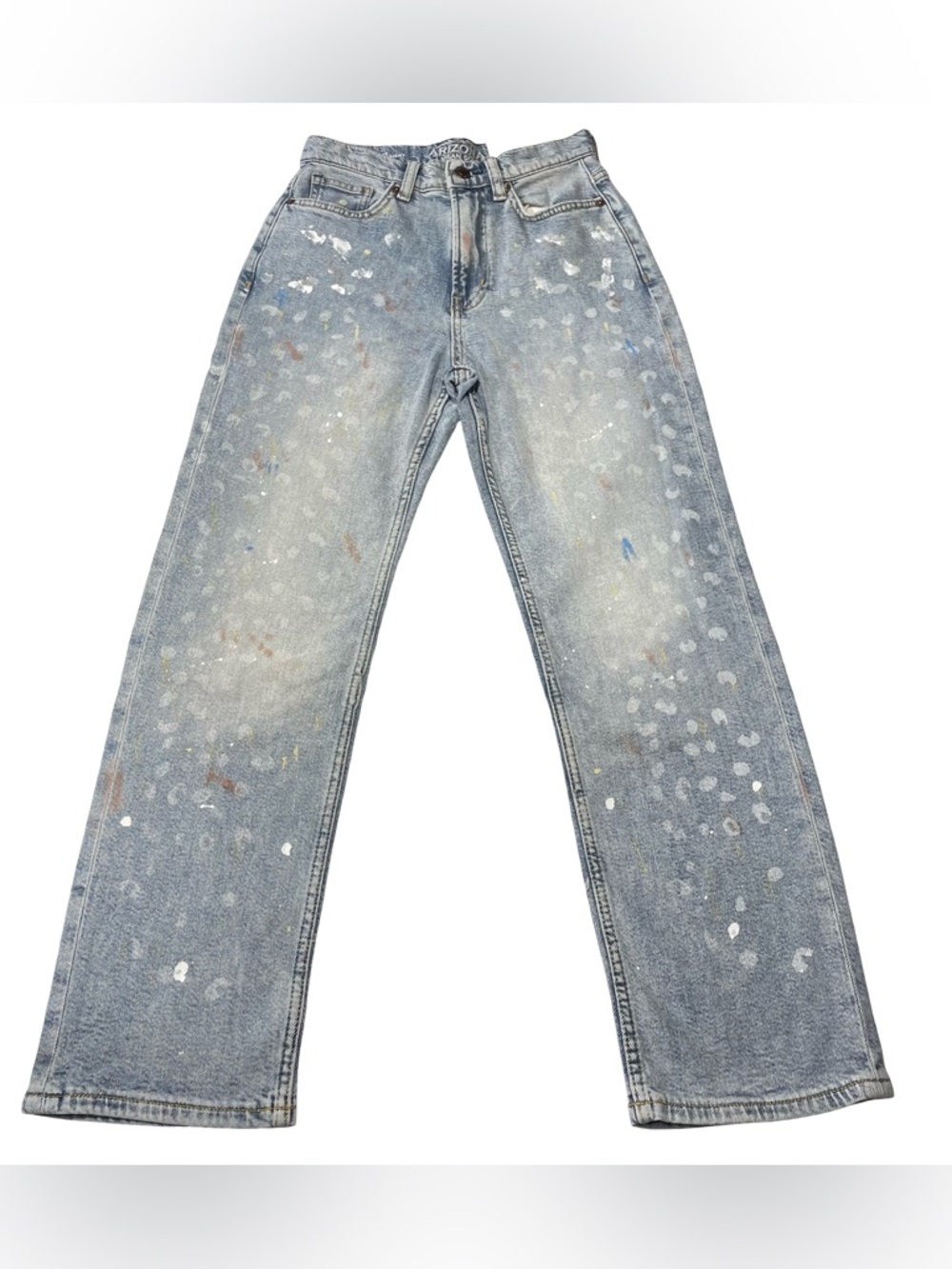 Arizona Jean Company Women's Light Blue Paint-Splatter Jeans